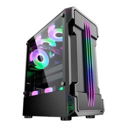 Carcasa PRO GAMING ZERG Mid Tower ATX, Negru, 4x FAN ARGB, Controller ARGB