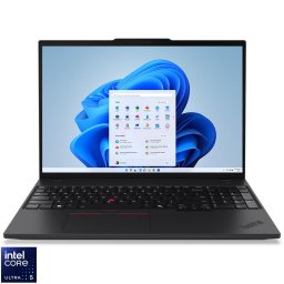 Laptop Lenovo ThinkPad T16 Gen 3, Procesor Intel® Core™ Ultra 5 125U, Display 16" WUXGA 1920x1200, IPS, Memorie RAM 16 GB DDR5, Capacitate 512 GB SSD M.2, Placa video integrata Intel® Graphics, Windows 11 Pro, Negru (INT Keyboard)