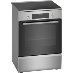 Aragaz Bosch HLS59D351, Electric, Plita inductie, 4 zone gatit , Control electronic, Cuptor electric, 66 L, Grill, Autocuratare EcolClean + hidrolitica, 3D Hotair, 2 suporti telescopici, sertar depozitare, Timer, 60 cm, Inox