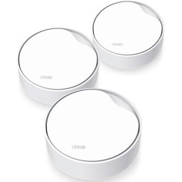 Sistem Wi-Fi Mesh TP-Link Deco X50-PoE(3-pack), Dual-Band AX3000 cu suport PoE, 1 x 2.5 Gbps port + 2 x Gigabit, cu acoperire completa pentru casa, Seamless Roaming, Antivirus, Control Parental si Control Vocal
