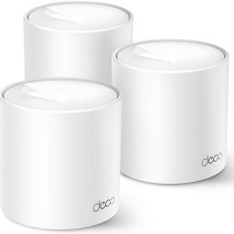 Sistem Mesh Wi-Fi TP-Link Deco X10 (3-pack), AX1500, Dual-Band Wi-Fi 6, cu acoperire completa pentru casa, Seamless Roaming, Self-Healing, Adaptive Path, Antivirus, Control Parental si Control Vocal