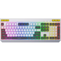 Tastatura mecanica cu fir pentru gaming Hator Icefall, RGB, USB, Lungime cablu 1.8m, Switch membrana, Alb