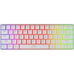 Tastatura mecanica pentru gaming Genesis Thor 660, Wireless, RGB, 61 taste, Switch Gateron Brown, Alb