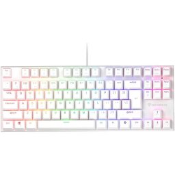 Tastatura mecanica cu fir pentru gaming Genesis Thor 303 TKL, RGB, Switch Outemu Pitch Silent, Lungime cablu 1.8m, Alb