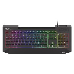 Tastatura gaming cu fir Genesis LITH 400, Iluminare RGB, Lungime cablu 1.8 m, Negru