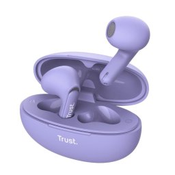 Casti wireless, Trust Yavi, Bluetooth TWS, ENC, 48x64x26mm, Violet