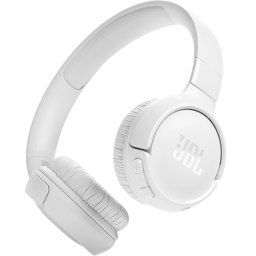 Casti audio wireless on-ear JBL Tune 525BT, JBL Pure Bass Sound, Bluetooth 5.3, Conexiune multi-point, Asistent vocal, Alb