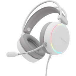 Casti gaming cu fir Genesis Neon 613 G2, sunet stereo, microfon, impendanta 32 Ohm, frecventa raspuns 20 - 20.000 Hz, lungime cablu 220cm, iluminare RGB, frecventa raspuns microfon 10 Hz - 10 KHz, sensibilitate -42dB, Alb