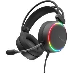 Casti gaming cu fir Genesis Neon 613 G2, sunet stereo, microfon, impendanta 32 Ohm, frecventa raspuns 20 - 20.000 Hz, lungime cablu 220cm, iluminare RGB, frecventa raspuns microfon 10 Hz - 10 KHz, sensibilitate -42dB, Negru