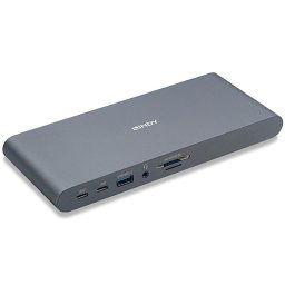 LINDY DST-Pro 5K XT, USB-C, USB 3.0, DisplayPort, HDMI, RJ-45, SD/MicroSD, Jack 3.5 mm, PD 100W, Argintiu