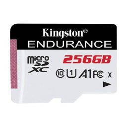 Card de memorie, Kingston, microSDXC, 256 GB, Endurance Class 10, A1, UHS-I fara adaptor