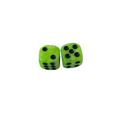 Zaruri perlate verde galbui cu puncte negre 16 mm - set 2 bucati