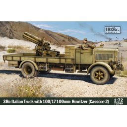 Machetă din plastic camion italian 3ro cu obuzier 100/17 100mm 1/72