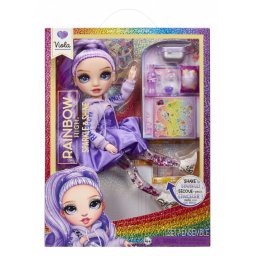 Păpușă viola cu strălucire intensă și curcubeu