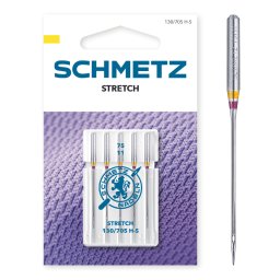 Set 5 ace de cusut, materiale elastice, finete 75, Schmetz 130/705 H-S VMS