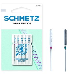 Set combinat 5 ace de cusut, materiale foarte elastice, finete 75-90, Schmetz HAX1 SP VTS
