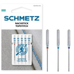 Set 5 ace Topstitch pentru Quilting, finete 80-90-100, Schmetz 130/705 H-N VIS