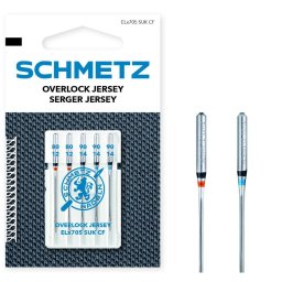 Set combinat 5 ace de surfilat pentru tricot, finete 80-90, Schmetz ELX705 SUK CF VZS