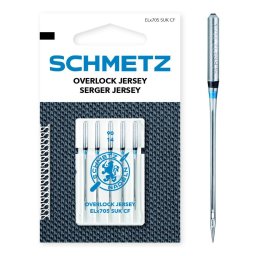 Set 5 ace de surfilat pentru tricot, finete 90, Schmetz ELX705 SUK CF VDS