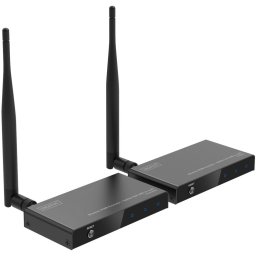 Digitus Wireless Video Extender/Splitter Set HDMI > HDMI, 100 meters, HDMI extension (black, transmitter unit + receiver unit)