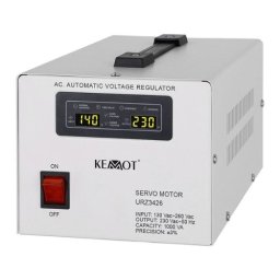Stabilizator de tensiune cu servomotor 1000VA, monofazat, 2 prize, KEMOT URZ3426
