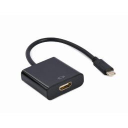 ADAPTOR video GEMBIRD, adaptor USB-C Type-C (T) la HDMI (M), 15cm, rezolutie maxima 4K (3840 x 2160) la 30Hz, negru, "A-CM-HDMIF-03" (timbru verde 0.18 lei)