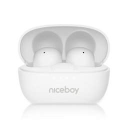 Căști fără fir Niceboy Podsie 4 POP 400 mAh + 2x 40 mAh IPX4 alb