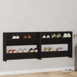 Dulapuri pentru pantofi - Set de 2 în stejar negru, dimensiuni 80x18x60 cm, din lemn prelucrat GartenMobel Dekor