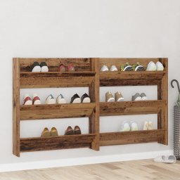 Dulapuri pentru Pantofi - 2 Piese, Lemn Vintage, 80x18x90 cm, Fabricate din Lemn Prelucrat GartenMobel Dekor
