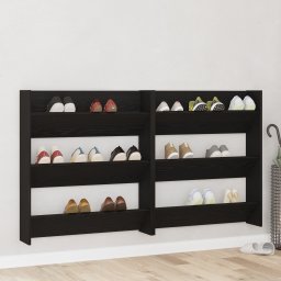 Dulapuri pentru pantofi din stejar negru - set de 2 piese, 80x18x90 cm, din lemn prelucrat GartenMobel Dekor