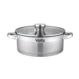 Cratita cu capac Oliver Voltz OV51210Q26, 5.1 L, 26 x 10 cm, Inductie, Cu fund gros, Inox