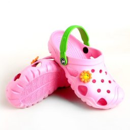 Saboti, clogs, pentru copii, spuma EVA, roz si verde, marimea 22, Jose Amorales
