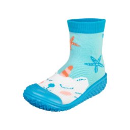 PLAYSHOES Flip-flops 'Einhornmeerkatze' albastru deschis / verde mentă / portocaliu / alb