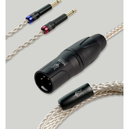 Cablu cupru argint 4pin XLR la 2x 3.5mm 2.5m