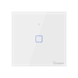 ntrerupator touch smart simplu WiFi TX T1EU1C, 2.4 GHz, 433 MHz, alb