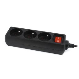 Prelungitor Gembird EG-PSU3F-01 UPS power strip, 3 FR sockets, C14 plug, 10A, 0.6m cable, black color