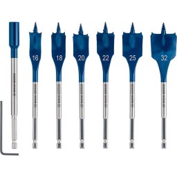 Set 7 burghie plate pentru lemn, 16/18/20/22/25/32 mm