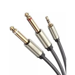 Cablu audio mini jack 3.5 mm - 2 x jack 6.35 mm 1m gri (AV126)