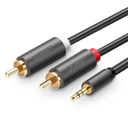 Accesorii Audio Hi-Fi Cablu audio Ugreen AV102, 2x RCA male - 3.5mm jack male, 1.5m, Black