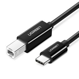 Cablu USB-C la USB-B imprimanta, 2 m, negru