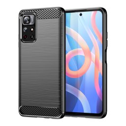 Husa Carbon Case Flexible Cover Sleeve for Xiaomi Redmi Note 11 black