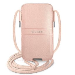 Guess Handbag GUPHMPSASBPI 6.1" pink/pink Saffiano Strap