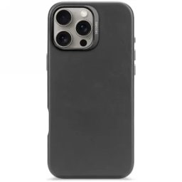 Husa Leather, iPhone 16 Pro Max, Negru