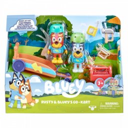 Set de figurine go-kart Bluey + 2 figurine câini