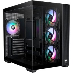 Carcasa Mid Tower Fara sursa View 380 TG ARGB Negru