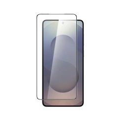 Folie de sticlă securizată integrală AmazingThing Radix Full Glass cu ramă neagră pentru Samsung Galaxy S25 Edge