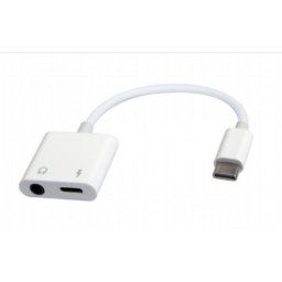 ADAPTOR audio GEMBIRD stereo (USB Type-C T la 1 x 3.5 mm jack 4-pin M), alimentare suplimentara USB-C, 0.1M, alb, "A-CM-3.5FP-01" (timbru verde 0.08 lei)