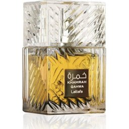 Lattafa Khamrah Qahwa - Apă de parfum (EDP), 100 ml - Categorie olfactivă: Oriental-Vanilla / Gourmand (cafea) - Note vârf: Scorțișoară, Cardamom, Ghimbir - Note mijloc: Praline, Fructe confiate, Flori albe