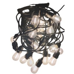 Ghirlanda Luminoasa de Exterior cu 20 Becuri 1 W, 220 V, 20 m Interconectabil, Alb Cald - Ideala pentru Gradina, Terasa, Evenimente