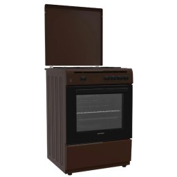 Aragaz Heinner HFSC-V60BRW, pe gaz, latime 60 cm, 4 arzatoare, aprindere, maro